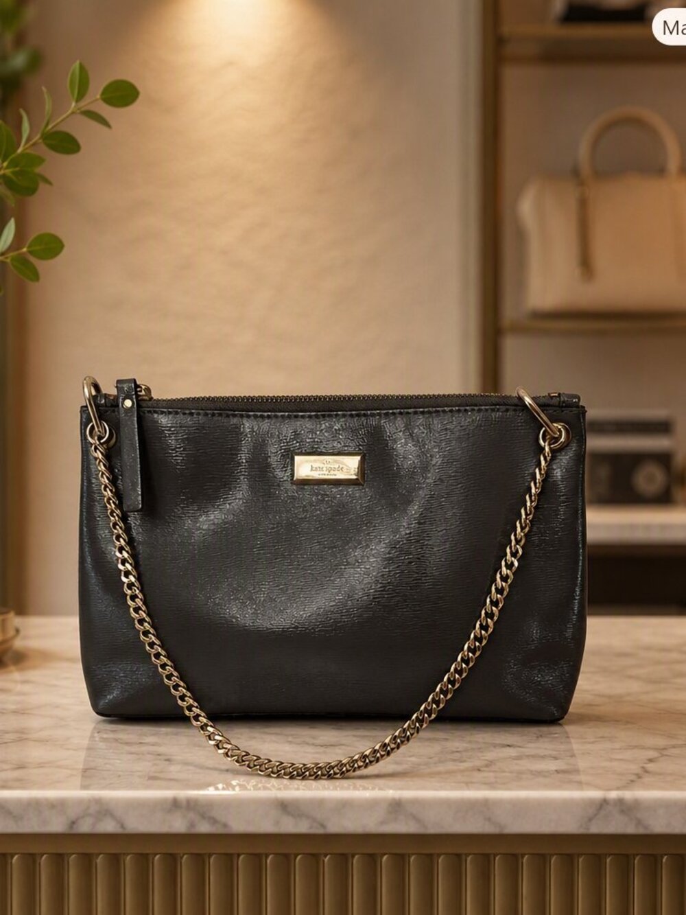Kate Spade River Bixby Place Gray Leather Bag